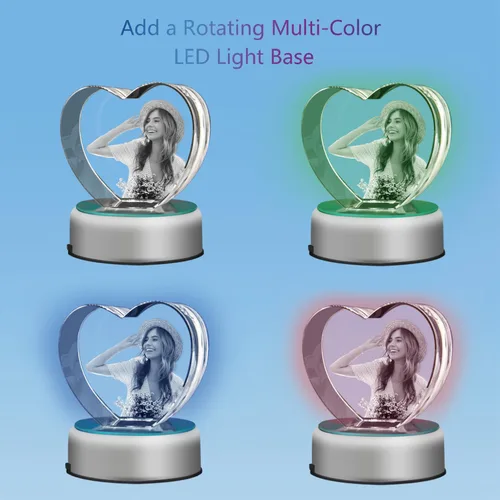 Vista 4 de HAN'S LASER Foto de cristal 3D, regalo personalizado con tu propia foto, regalo único para el día de la madre, regalo de cumpleaños para mujeres