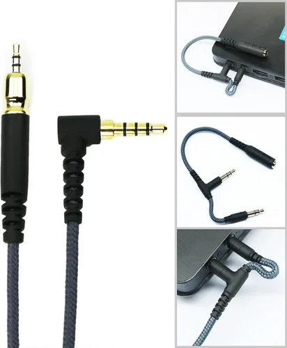 Vista 2 de NewFantasia Cable de audio de repuesto compatible con auriculares Sennheiser Game ONE, Game Zero, PC 373D, PC 37X, GSP 350, GSP 500, GSP 600 3.9 ft4