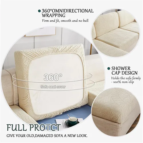 Vista 3 de Fundas de cojín para asiento de sofá, impermeables, de alta elasticidad, universal, elástica, fundas de cojín de repuesto para cojines individuales