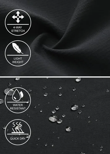 Vista 6 de Pantalones cargo para hombre, impermeables, de secado rápido, para senderismo, viajes, pesca, con 5 bolsillos
