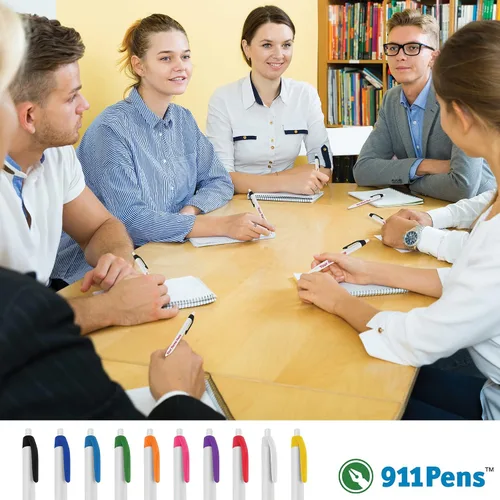 Vista 6 de 50 bolígrafos negros impresos en Estados Unidos, bolígrafo de tinta de escritura personalizado, impreso con tu logotipo y texto