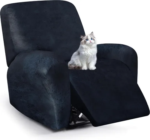 Vista 9 de ANARACHON Fundas para sillas reclinables con aspecto de cuero, funda elástica de 4 piezas, funda suave para silla reclinable, protector de muebles