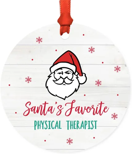 Vista 9 de Andaz Press Adorno redondo de metal de Papá Noel, regalo de broma, masajista favorito de Santa, 1 paquete, ideas de regalo de elefante blanco X-Mas