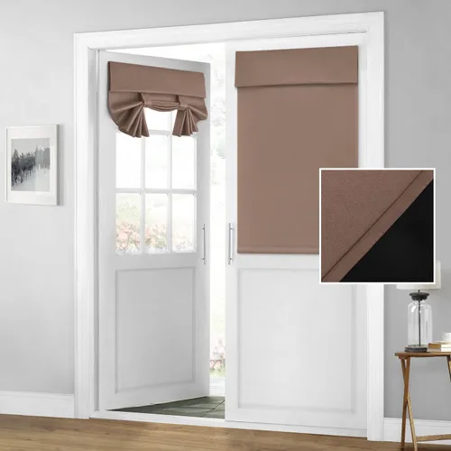 Vista 41 de HOMEIDEAS Cortinas 100% Opacas para Luces Laterales de Puerta Principal, Cubierta de Ventana de Puerta de Aula, Persianas de Privacidad