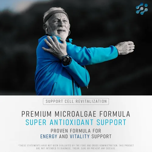 Vista 4 de Suplementos de células madre de 500 mg (60 cápsulas) Natural Anti-Envejecimiento y Longevidad Apoyo con Espirulina y Clorella, Impulsa la Renovación
