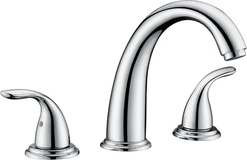 Vista 8 de SUMERAIN Grifo de bañera romana de baño de 2 asas, negro y dorado