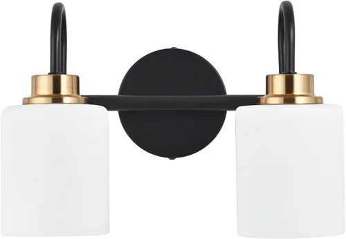 Vista 7 de Moderno aplique de pared para dormitorio, latón cepillado, lámpara de pared interior de globo blanco leche, lámpara de pared de vidrio para baño