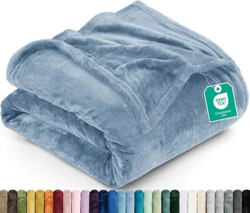 Vista 46 de Utopia Bedding - Manta de vellón de lujo, mullida, antiestática; manta de suave microfibra de 8.8 oz/yd² (300 g/m²) para sofá y cama; tamaño Gris