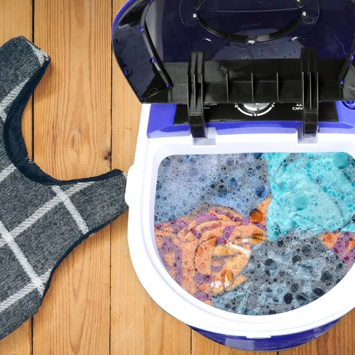 Vista 7 de PURE CLEAN PUCWM11.7 Lavadora compacta para el hogar, mini lavadora de ropa portátil, azul