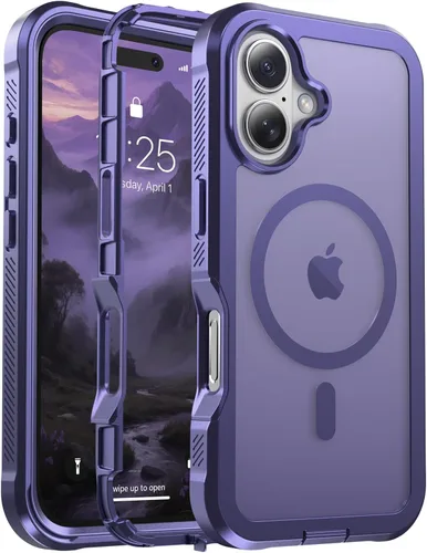 Vista 151 de jaroco - Funda magnética compatible con MagSafe para iPhone 11 de 6.1 pulgadas; protección de grado militar contra caídas, de doble capa