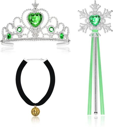 Vista 10 de Vicloon Princess Dress Up Accessories, 2PCS Princess Crown and Wands for Little Girls, Jewelry Toy Gifts Set Christmas