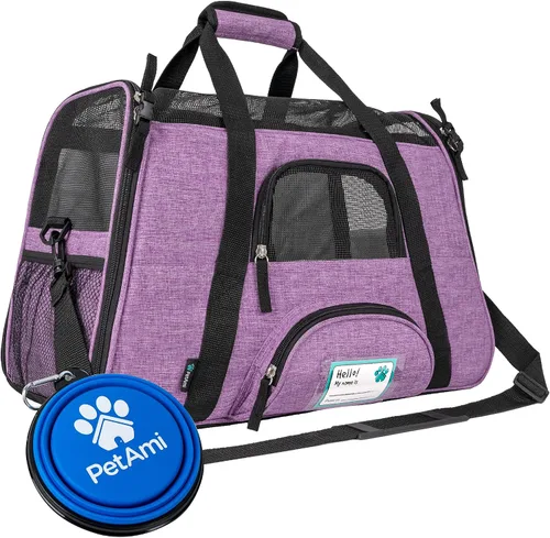 Vista 17 de PetAmi Transportador de mascotas aprobado por aerolíneas para gatos, transportador de perros de lados suaves para perros pequeños, suministros