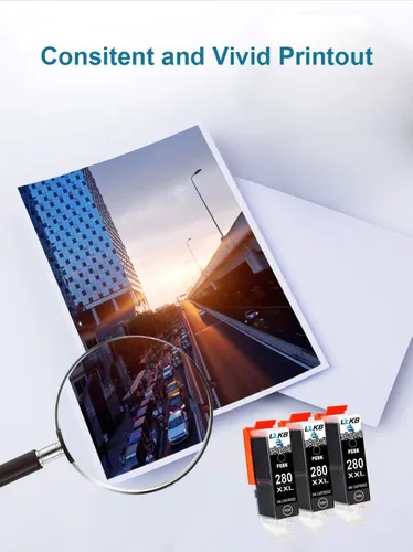 Vista 5 de L2KB PGI-280 Reemplazo compatible para cartuchos de tinta Canon 280 con impresora PIXMA TR7520 TR8520 TS6120 TS6220 TS8120 TS8220 TS9120 TS9520