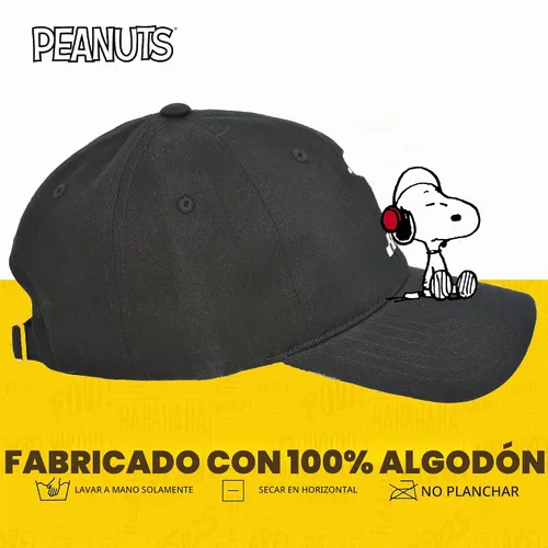 Vista 6 de Concept One Gorra unisex para adultos Peanuts Snoopy, gorro de papá para adultos con visera curvada, gorro de béisbol Negro