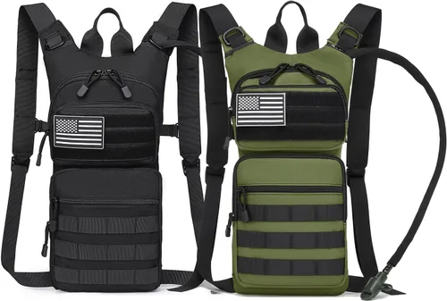 Vista 6 de Mochila de hidratación con aislamiento bolsa de agua con vejiga de 3 l de TPU, mochila táctica Molle de hidratación para senderismo, ciclismo, correr