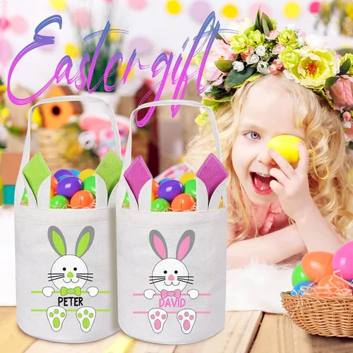 Vista 7 de Jocidea - Cesta de Pascua personalizada, cestas de Pascua personalizadas, regalos de Pascua personalizados, cesta de Pascua para niños y niños
