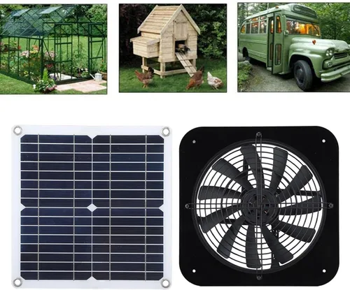 Vista 4 de Fdit Ventilador de escape de ático alimentado por energía solar, 100 W, 13.5 pulgadas, panel de silicona monocristalina, 18 V, para casa