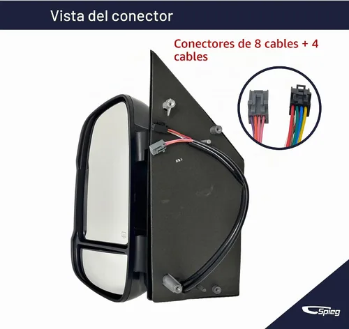 Vista 6 de Spieg 2014-2019 Ram Promaster 1500 2500 3500 Espejo Lateral del Conductor Reemplazo Conjunto de Espejo Retrovisor Lateral Izquierdo Plegable
