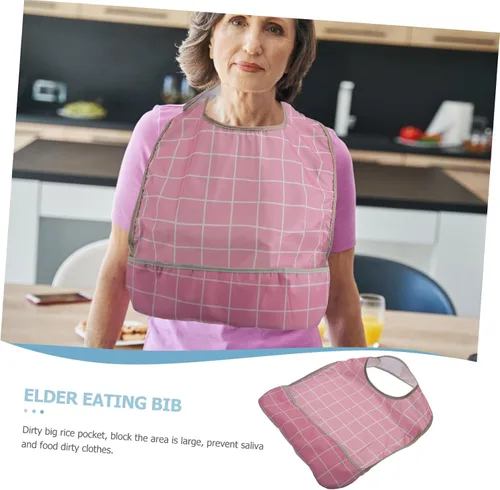 Vista 8 de FOMIYES 2 baberos para adultos mayores, lavables, impermeables, baberos para comida para adultos, baberos de silicona, baberos para adultos, baberos