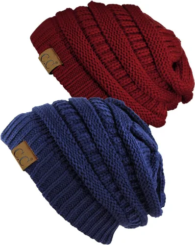 Vista 74 de Gorro a la moda de tejido suave abultado, cálido y elástico de C.C