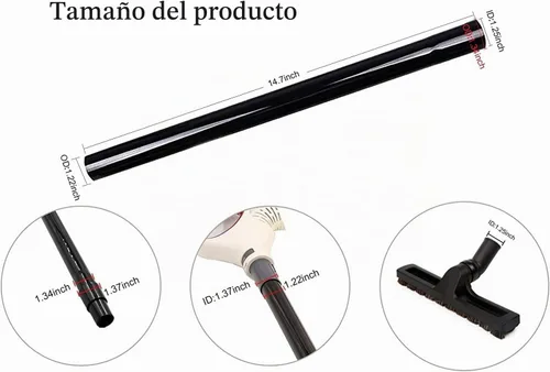 Vista 2 de 4 varitas de extensión de vacío de 1.25 pulgadas, 14.5 pulgadas de largo, tubo de plástico de 1 1/4 pulgadas para tubos de extensión de aspiradoras