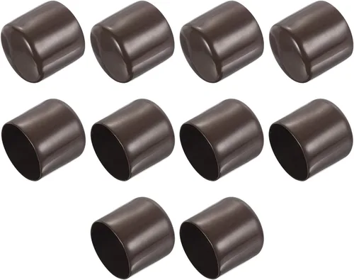 Vista 132 de uxcell 10 tapas de goma para extremos de 0.591 in de identificación, tapa de extremo redondo, protectores de rosca de tornillo, color negro
