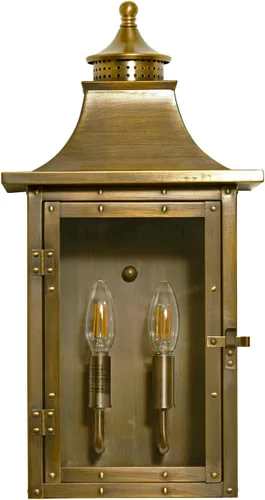 Vista 8 de Acclaim Lighting 8413AB Linterna vintage de latón sólido de una luz regulable montada en pared para exteriores clasificada para humedad con vidrio