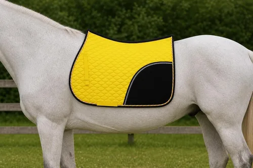 Vista 2 de CHALLENGER Caballo Inglés Saddle Pad All Purpose Algodón Acolchado Trail Sillín Amarillo 72133