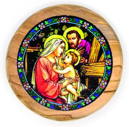 Vista 4 de Arcángel San Miguel, icono católico imán para nevera, madera de olivo, religiosa inspiradora religiosa, imanes de fe de Israel, hogar, cocina