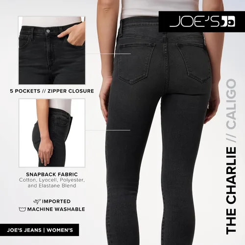 Vista 4 de Joe's Womens The Charlie High Rise Skinny Ankle Jean Caligo