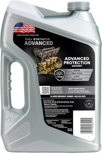 Vista 194 de Valvoline SynPower Full aceite sintético para motor, 1 Cuarto de galón, Ambar