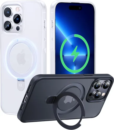 Vista 15 de CASEKOO - Funda diseñada para iPhone 14 Pro con soporte magnético invisible [protección contra caídas de grado militar] [compatible con MagSafe]