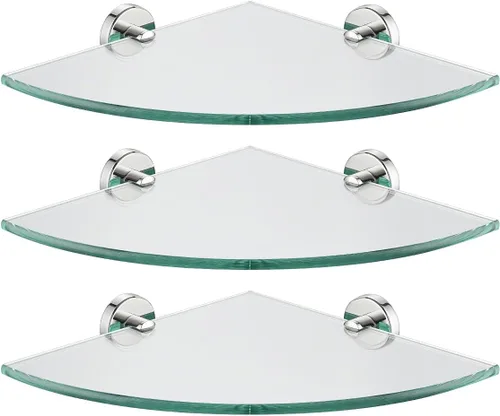 Vista 9 de JQK TGS190L10-PB-P2 - Estante de pared flotante de acero inoxidable 304 para baño, 10 x 10 pulgadas, 2 unidades, color negro
