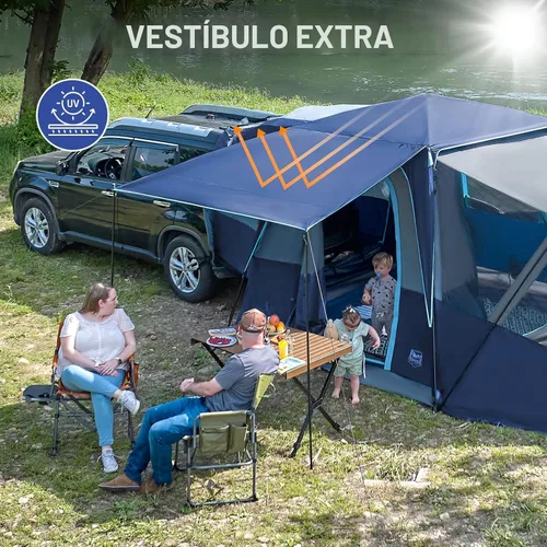 Vista 3 de TIMBER RIDGE 5-9 Person SUV Tent with Screen Porch and Awning for Family Camping, Weather Resistant and Portable Van or Car Tent, Includes Rainfly