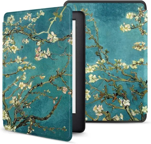 Vista 3 de TNP - Funda delgada para Kindle Paperwhite de 10ª generación, 2018 flor de Almond Blossom