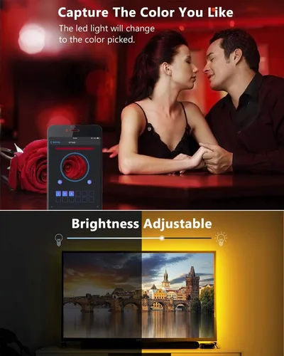 Vista 9 de Luz LED Pixel WiFi Bluetooth IR Remote Combine Controller para WS2812B WS2811 SK6812 direccionable RGBIC Music Sync App Control Box Tira programable