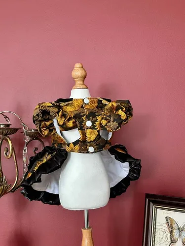 Vista 2 de Moda Vestido de Princesa de Encaje para Perro Cachorro Dulce para Perro EXTRAL Pequeño y Pequeño A-Negro XX-Pequeño