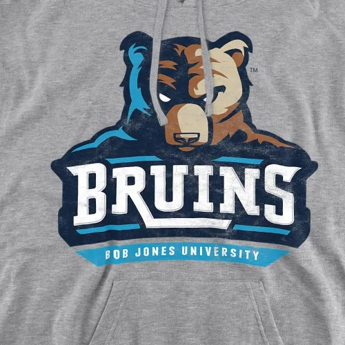 Vista 2 de LOGOVISION Bob Jones University - Sudadera con capucha unisex con logotipo primario envejecido Athletic Heather