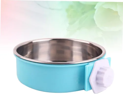 Vista 6 de POPETPOP Diseño ligero portátil del cuenco del cocinero de la jaula del cuenco del perro del acero inoxidable del alimentador del animal