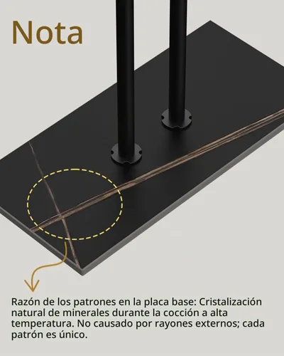 Vista 6 de OUTBROS Perchero de metal grande independiente con base de roca, negro
