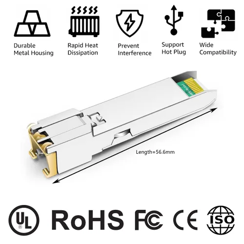 Vista 66 de Módulo transceptor de cobre 10GBASE-T SFP+ RJ45 compatible con Arista SFP-10GE-T 10G SFP+ 98.4 ft Cat6a/7 Para Arista