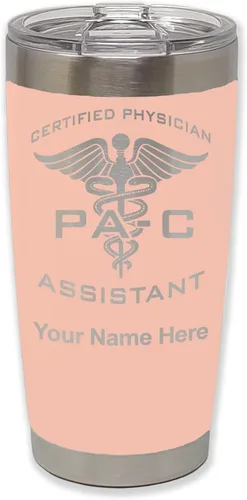 Vista 11 de LaserGram Vaso aislado al vacío de 20 onzas, asistente médico certificado PA-C, grabado personalizado incluido (negro)