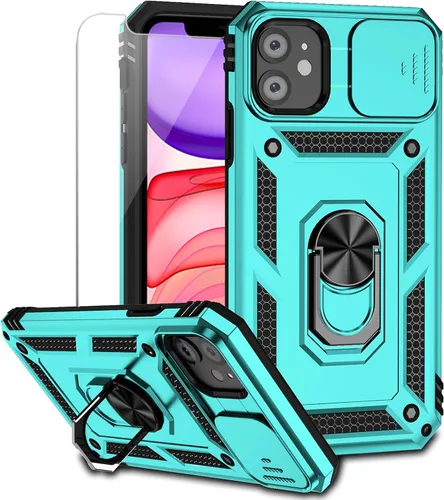 Vista 10 de Funda para iPhone 11 con cubierta para lente de cámara, protector de pantalla HD, doble capa [protección contra caídas de grado militar de 15 pies]