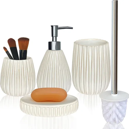 Vista 6 de Juegos de Accesorios de Baño para Baño, Juego de Dispensador de Jabón de Baño Negro, Bomba Dispensadora de Líquido de Cerámica, 2 Vasos Tumbler
