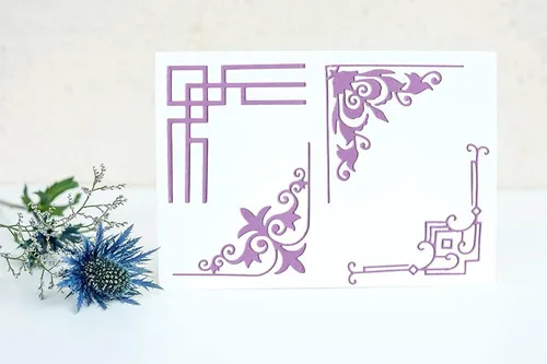 Vista 3 de 4 troqueles de corte de metal para marco de ventana, troqueles cuadrados de metal de flores para hacer tarjetas, plantillas de troqueles en relieve