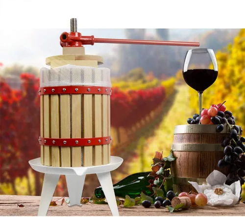 Vista 7 de Prensa de vino de frutas de 1.6 galones con 2 bolsas de filtro, trituradora de manzanas, uvas y bayas 100% natural, máquina manual para hacer jugos