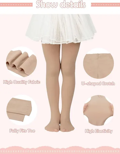 Vista 4 de Century Star 2 pares de medias de ballet ultra suaves para niñas y bebés, súper elásticos, uniforme escolar