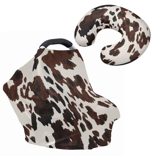 Vista 7 de Toldo de leopardo azteca bohemio para asiento de automóvil, para bebés, elegante funda de almohada de lactancia y lactancia transpirable, se adapta