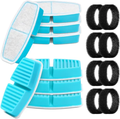Vista 9 de FOFNON Filtros de fuente de agua para gatos: 12 filtros de repuesto para fuente de agua para mascotas FOFNON - Juego de 3 meses de filtro de fuentes