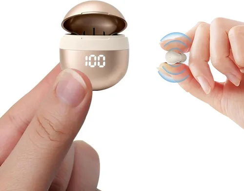 Vista 9 de Yihou Audífonos invisibles pequeños para dormir, inalámbricos, Bluetooth, cómodos, pequeños, pequeños, de perfil bajo, micro discretos, ocultos